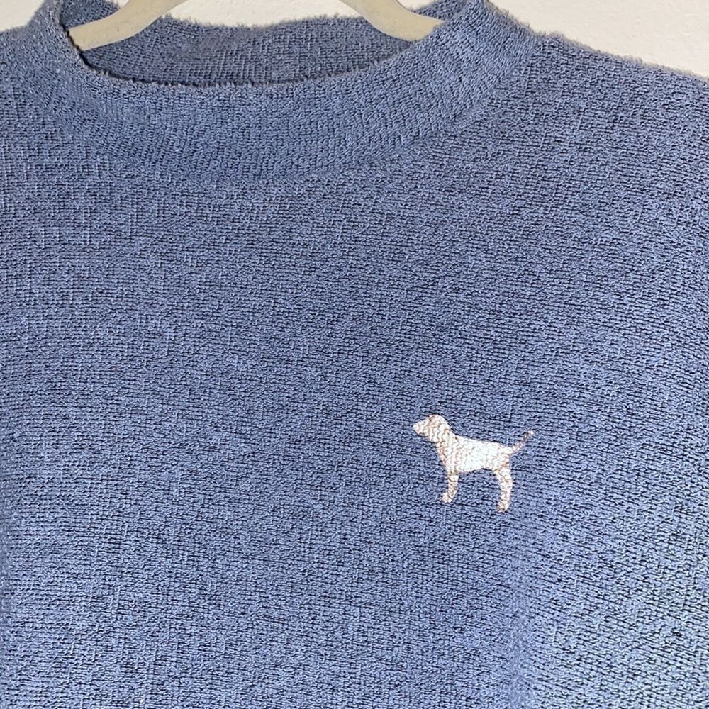 Pink Victoria’s Secret M Baby Blue Sweatshirt Crewneck Tunic Top‌‌‌‌‌‌‌‌‌‌‌ - Picture 2 of 6